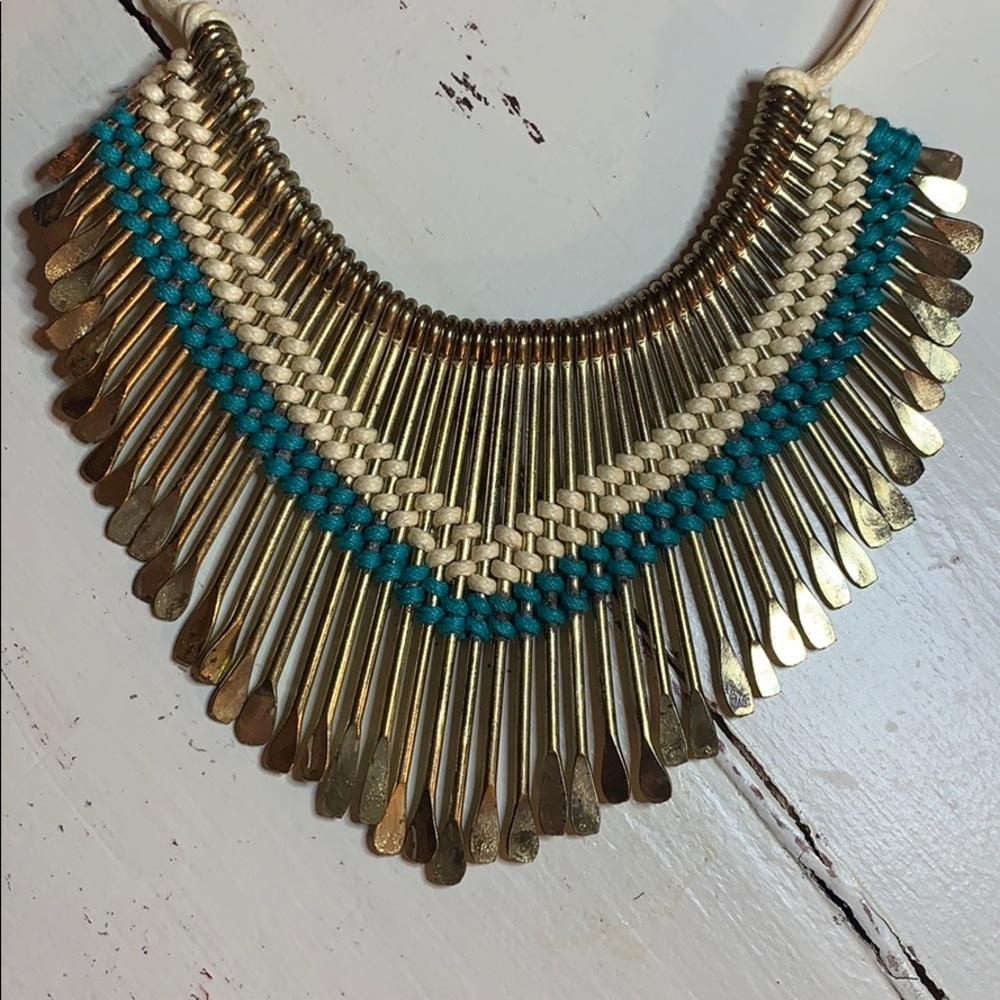 🍀2for40🍀 Gold adjustable boho bib necklace - Picture 2 of 3